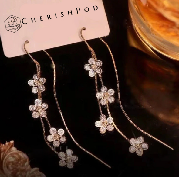Cherry Blossom Tassel Earrings