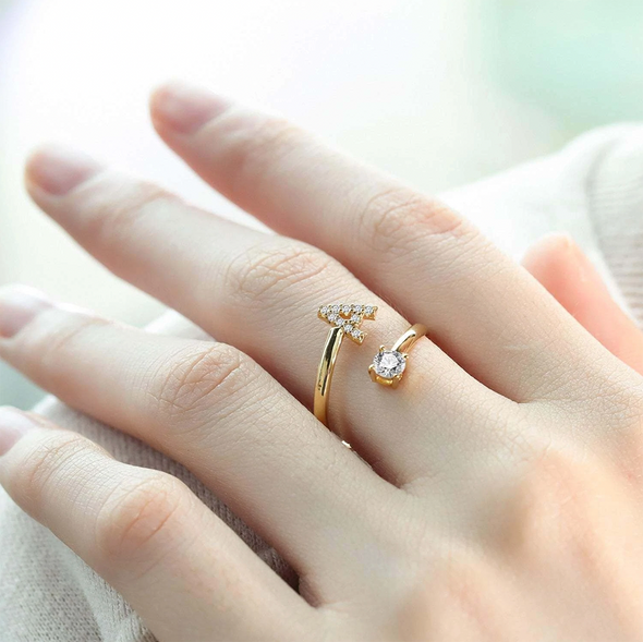 14K Gold Plated Initial Ring
